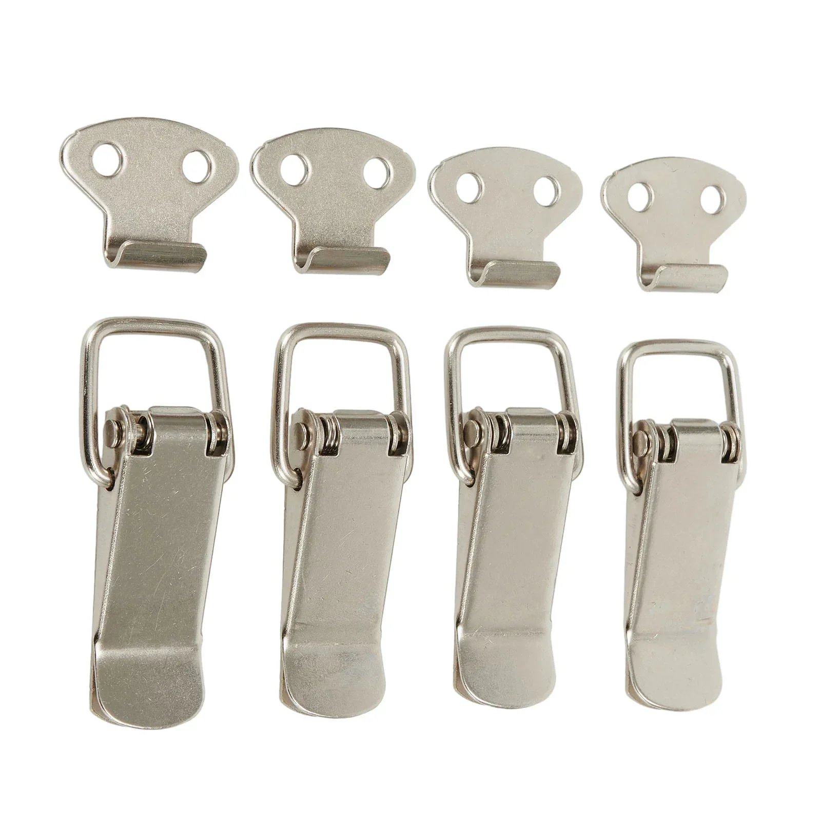 4pcs Latch Catch Stainless Steel Cabinet Boxes Handle Toggle Lock Clamp Hasp Door Hardware For Home Improvement
