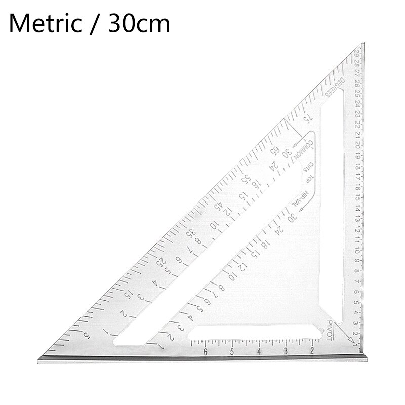 Triangle Protractor Aluminum Alloy Speed Square Measuring Ruler Miter For Framing Building Carpenter Woodworking Measuring Tools: D
