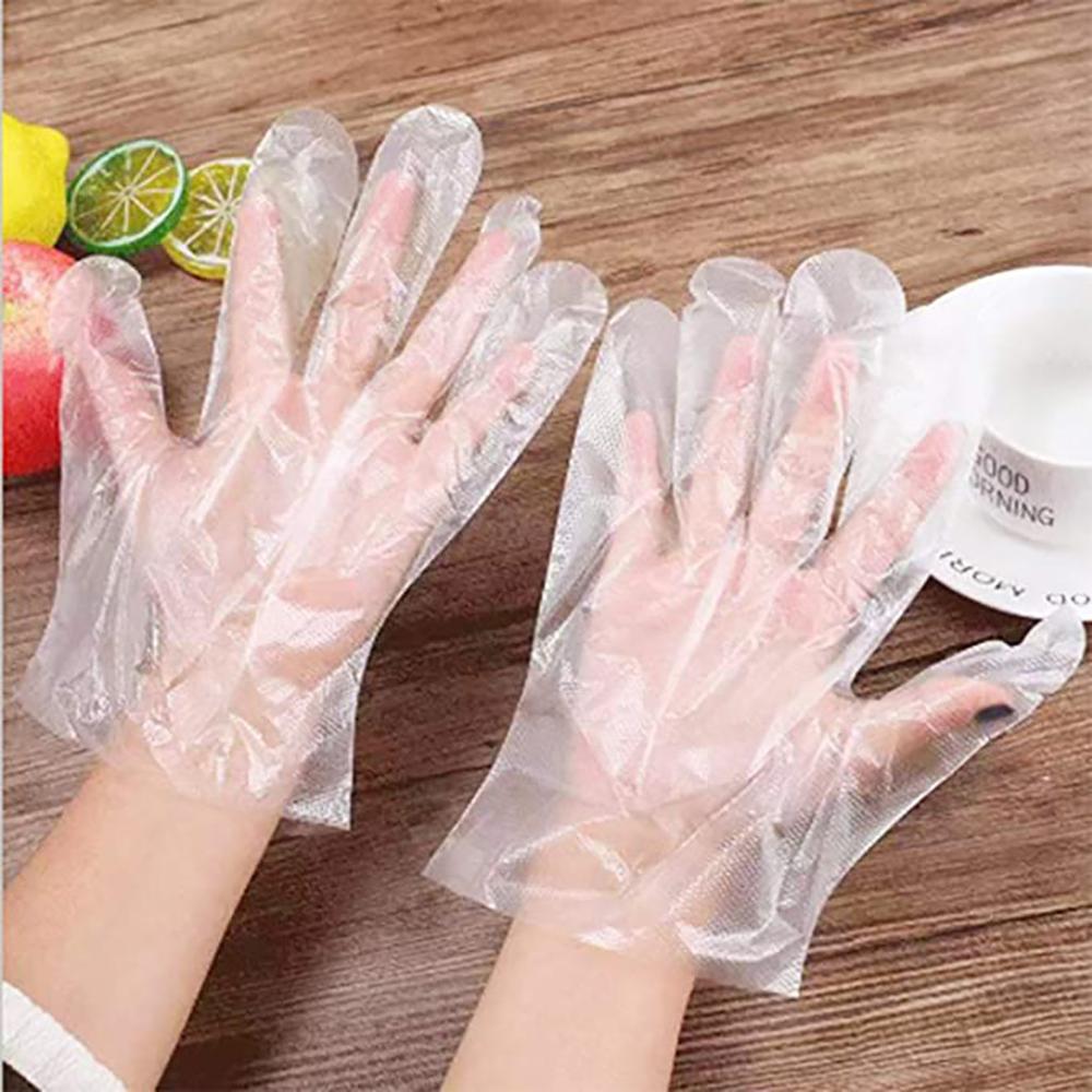 100 Pc Plastic Clear Wegwerp Handschoenen Tuin Restaurant Home Eten Bakken Tool Gant Jetable 100 Pièces Guantes Desechables