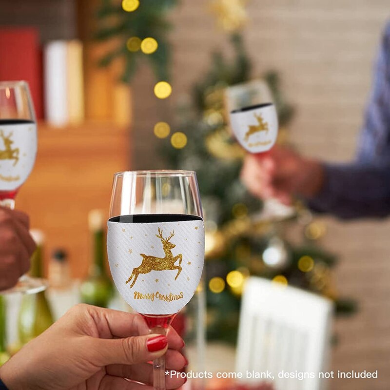 Sublimation Blanks Wine Glass Sleeve Neoprene Wine Glass Insulator Cover For Glass Sublimation Ornaments Supplies