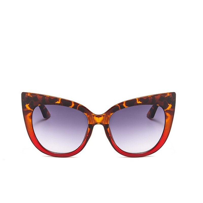 Luxe cat eye zonnebril voor dames, glanzend rood, sexy zonnebril voor dames,  uv400 ronde tinten oculos de sol: Luipaardrood