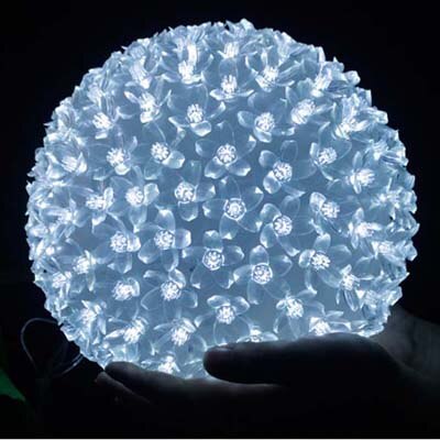 Dia 12cm 20cm 30cm led kersenbloesem bloem bal lichtslinger lamp kerst jaar bruiloft feest guirlande lichten: Wit / Dia 30cm 300 leds