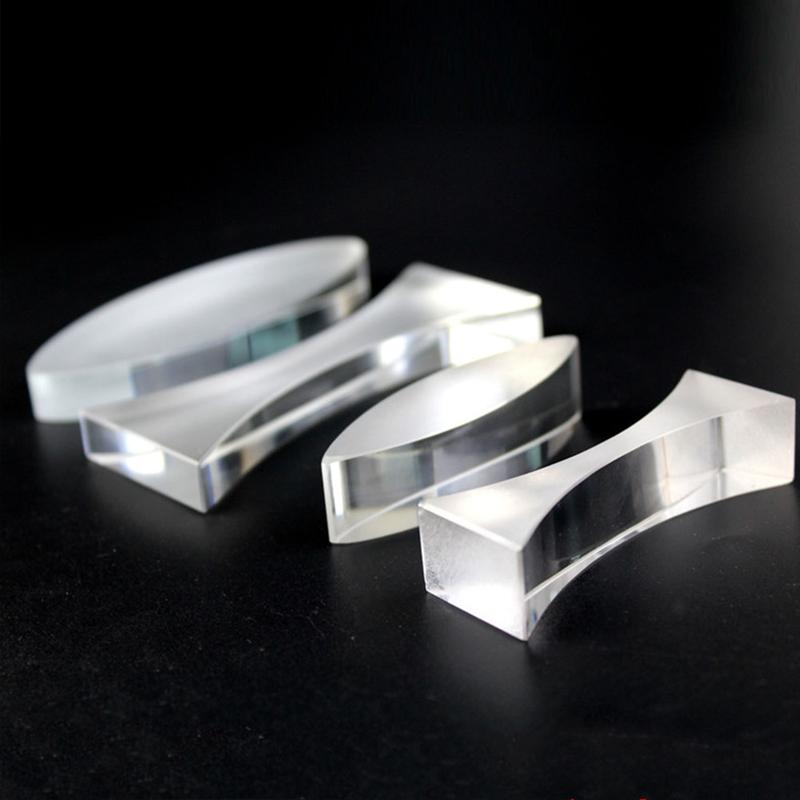 2pcs Basic Physics Teaching Optical Glass Lens Concave Convex Lens Sets