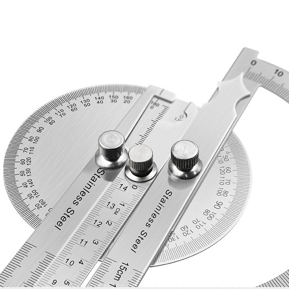 180 Graden Gradenboog Rvs Hoek Gauge Verstelbare Multifunctionele Halve Cirkel Heerser Wiskunde Meten 100/150Mm