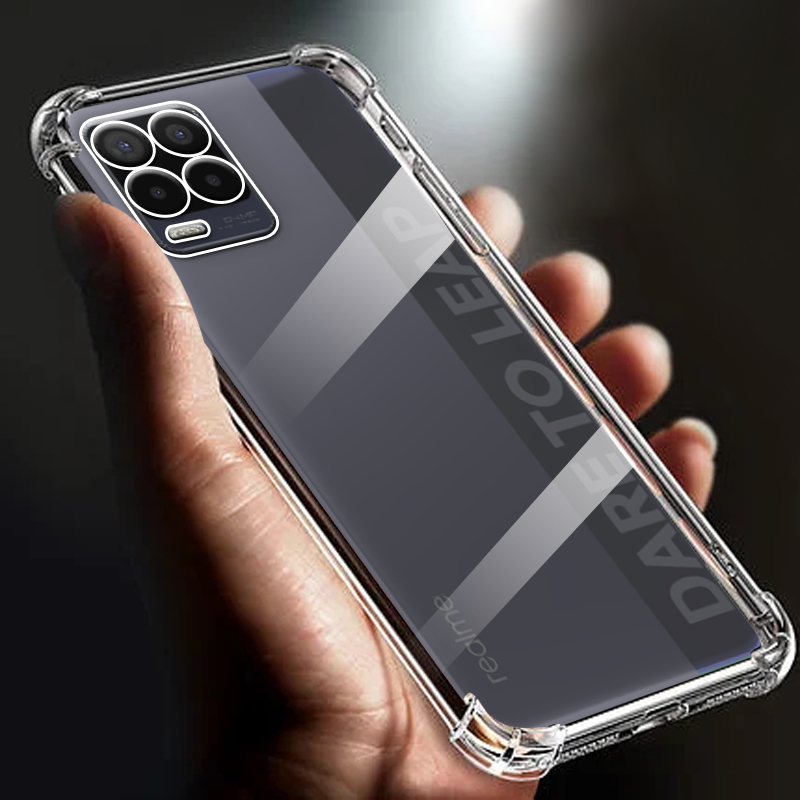 Suitable Airbag Shockproof Transparent Phone Case For Realme 8 case 8i 4G 5G Silicone Full Cover 8 pro Funda Back Clear cases: ABS
