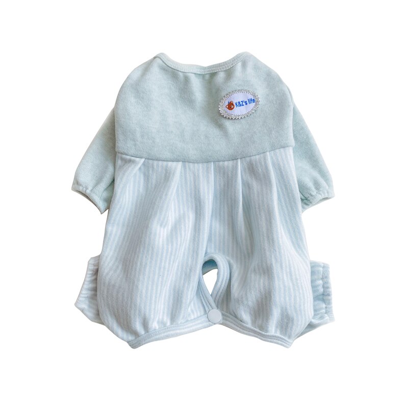 Girl Dog Pajamas Jumpsuit Puppy Small Dog Overalls Outfit Chihuahua Yorkshire Pomeranian Maltese Shih Tzu Poodle Pet Clothes: Blue / L