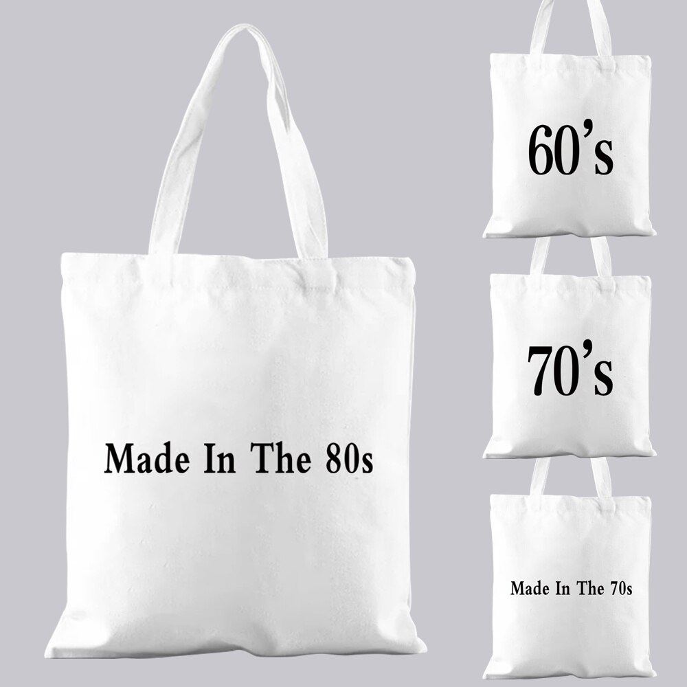 Draagtas Boodschappentas Mode Forens Casual Canvas Schoudertas Witte Tijd Jaar Patroon Afdrukken Serie Student Draagtas
