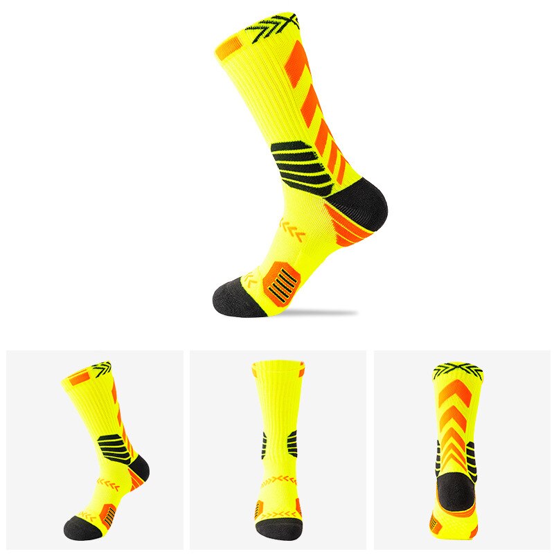 Sports Knee-High Basketball Socks Elite Thick Sports Socks Non-slip Durable Skateboard Towel Bottom Socks Stocking: WZ147-SHINY GREEN