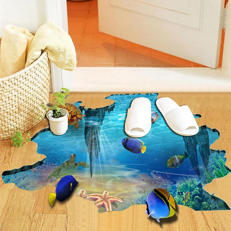 3D Galaxy Onderwater Wereld Muurstickers voor Plafond Dak Raamsticker Muurschildering Decoratie Persoonlijkheid Waterdichte Vloer Sticker