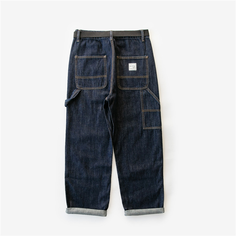 Pantalones vaqueros de pierna ancha para hombre, pantalón para escalada al aire libre, Trekking, Camping, trabajo de carga, pretina recta, empalme, primavera y otoño
