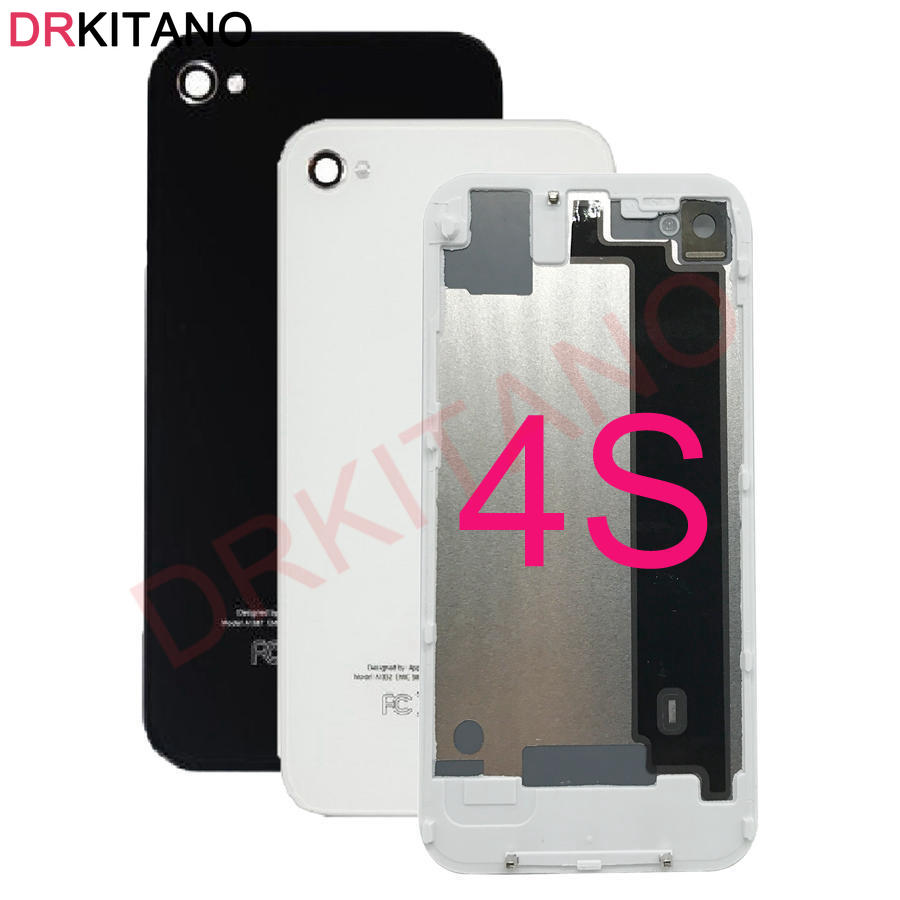 For iPhone 4S Back Housing Battery Cover A1387 Rear Glass Door Panel For Apple iPhone 4S Back Housing Case Body Replacement