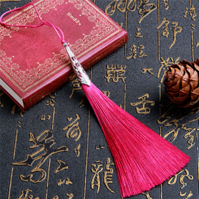 Tee itse 2 kpl sileä pystysuora pitkä tupsu riipus korvakorut korut tarvikkeet 13cm askartelu: Ruusunpunainen  -2 kpl