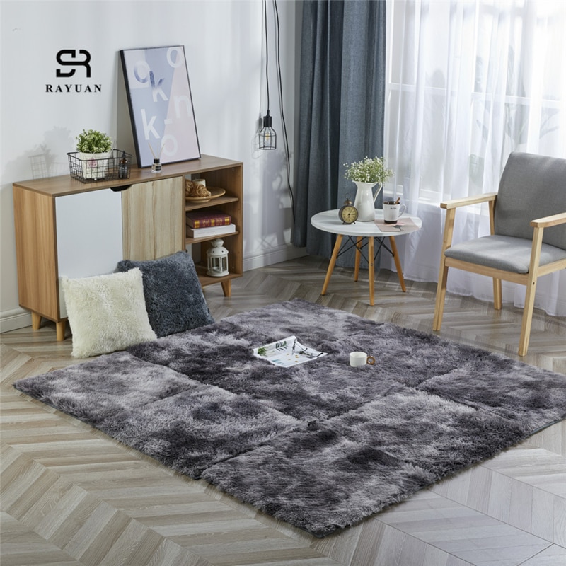 RAYUAN Abstufung Polyester Wildleder Plüsch zottelig Teppich DIY Puzzle matt Warme Weiche Bereich Teppich Anti Unterhose freundlicher Baby Spielen Matten playmat