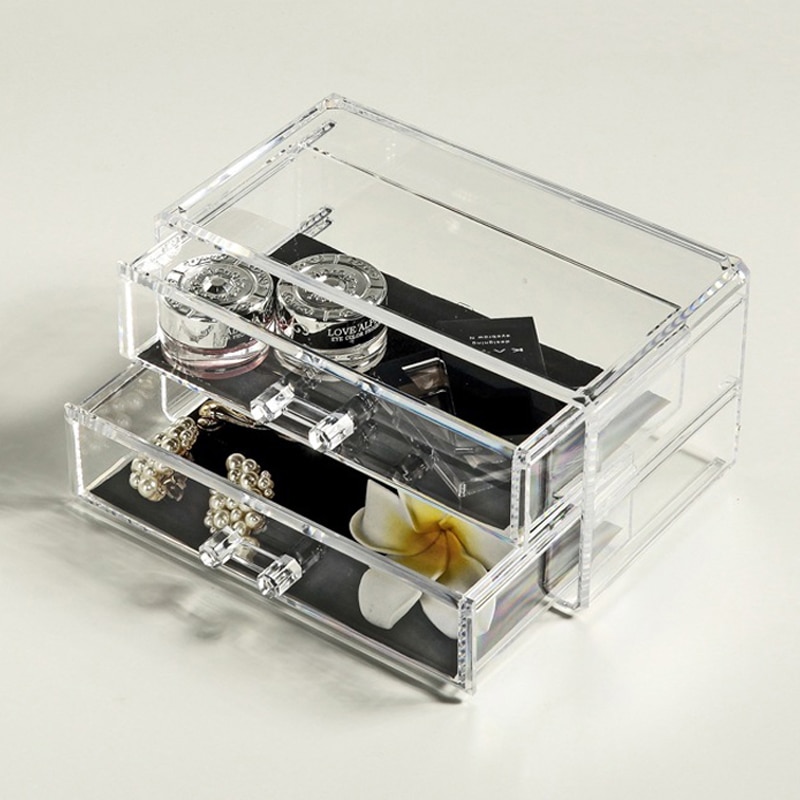 Cajón de almacenamiento de acrílico transparente, organizador de maquillaje, mesa, joyería, caja de almacenamiento de cosméticos, artículos diversos para el hogar, soportes para Pintalabios