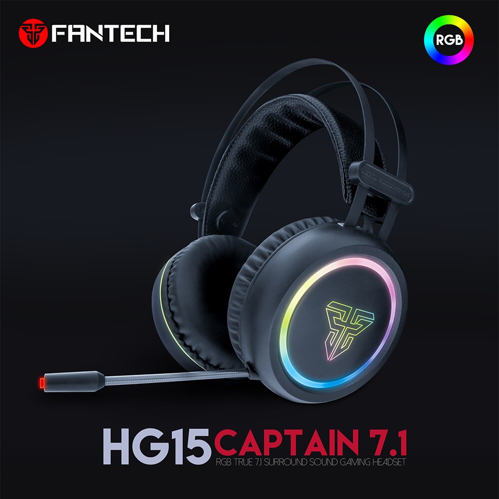 Fantech HG15 Usb 7.1 Stereo Wired Gaming Hoofdtelefoon Rgb Game Headset Over Ear Met Microfoon Voice Control Voor Laptop Computer gamer