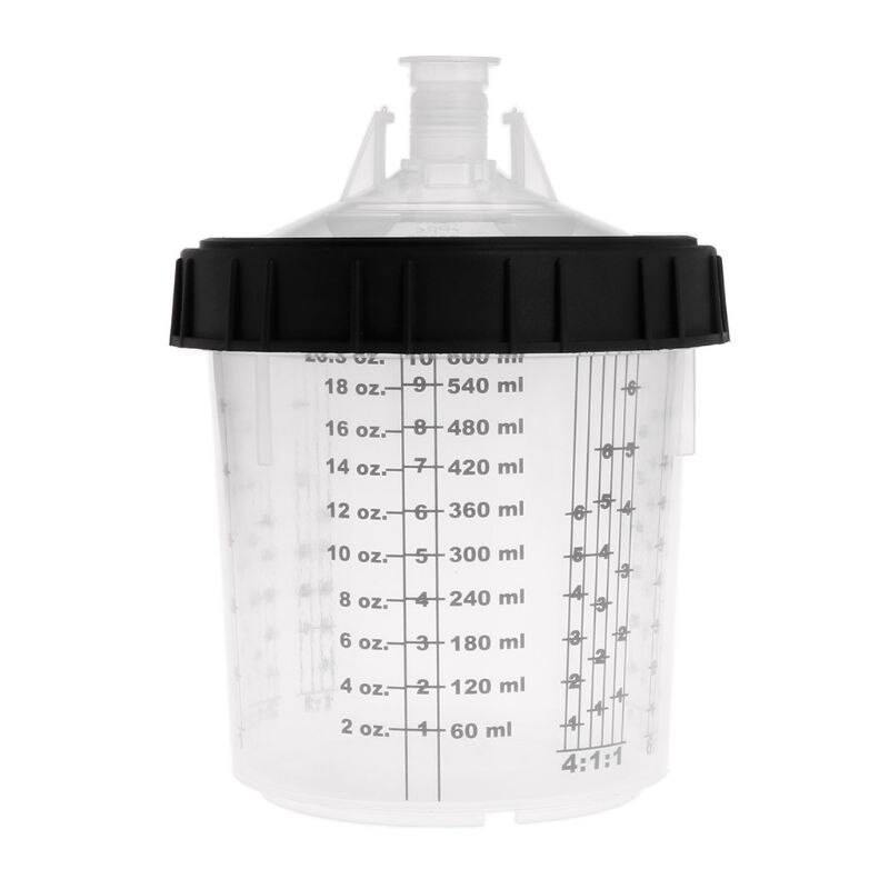 Maling blandekopp pps type h/o hurtigkopp hard kopp indre kopp lokk 600ml sprøytepistoler