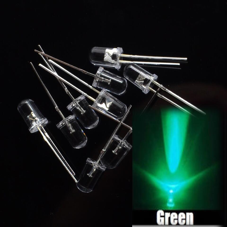 100Pcs 3Mm Ronde Super Bright Green Led Light Diode Kit Voor Arduino Uno