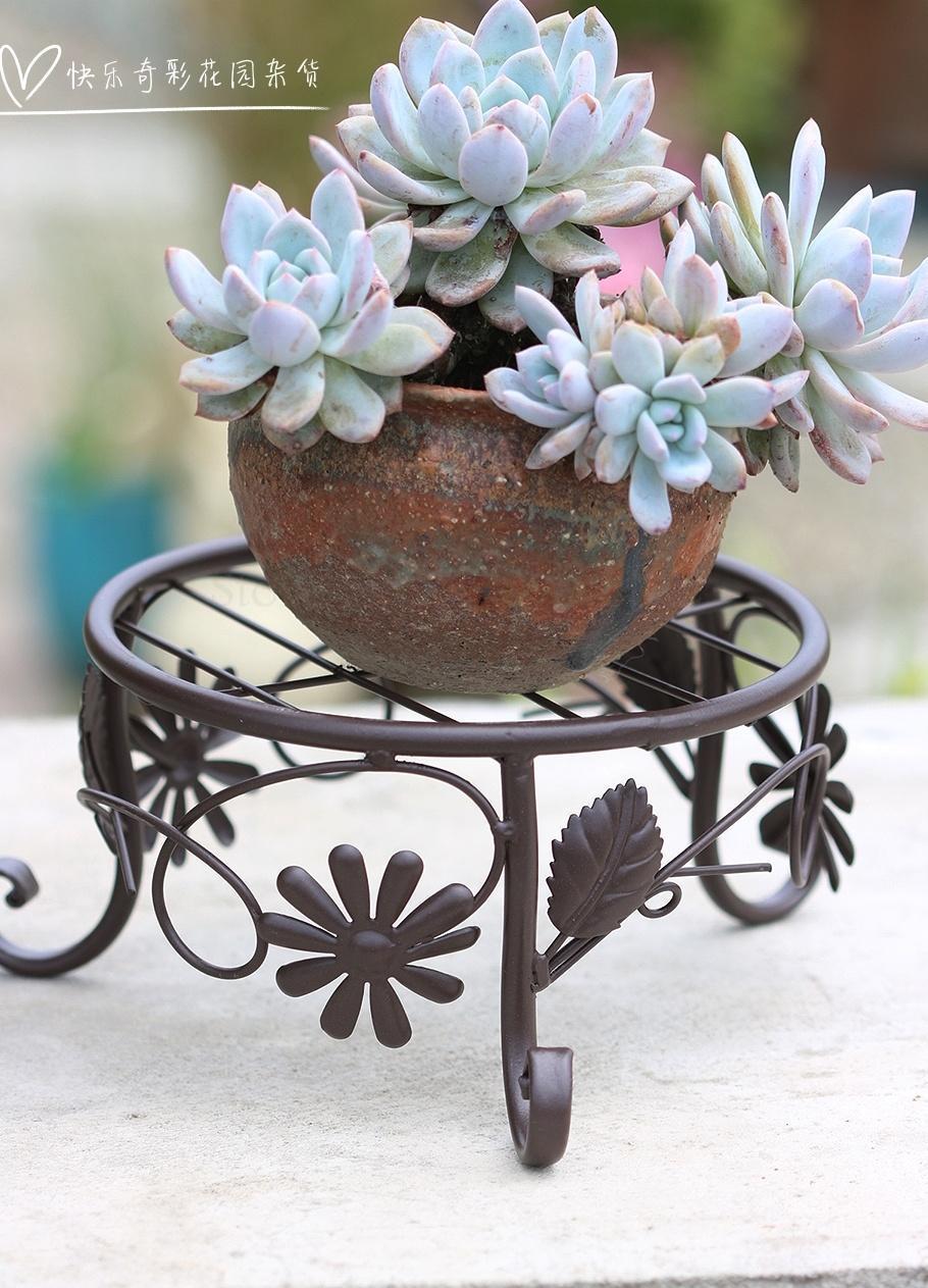 Iron Flower Stand Flower Pot Holder Ventilated Flower Holder Two-piece Set Balcony Terrace Flower Pot Plant Mat