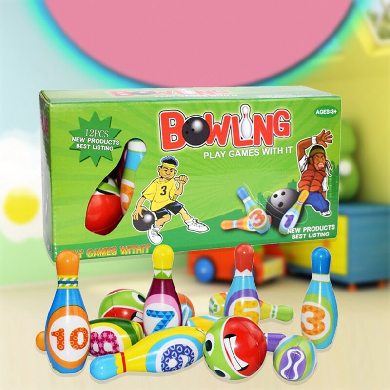 Children Solid Bowling Set Toy Kindergarten Parent-child Interaction Indoor Baby Sports Ball Outdoor Toys