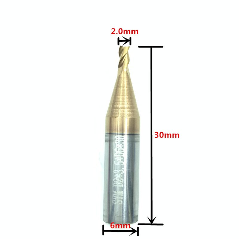 Carbide 2.0mm End Milling Cutter 02LW Key Cutter D747839ZB for SILCA FUTURA Key Cutting Machines: one piece