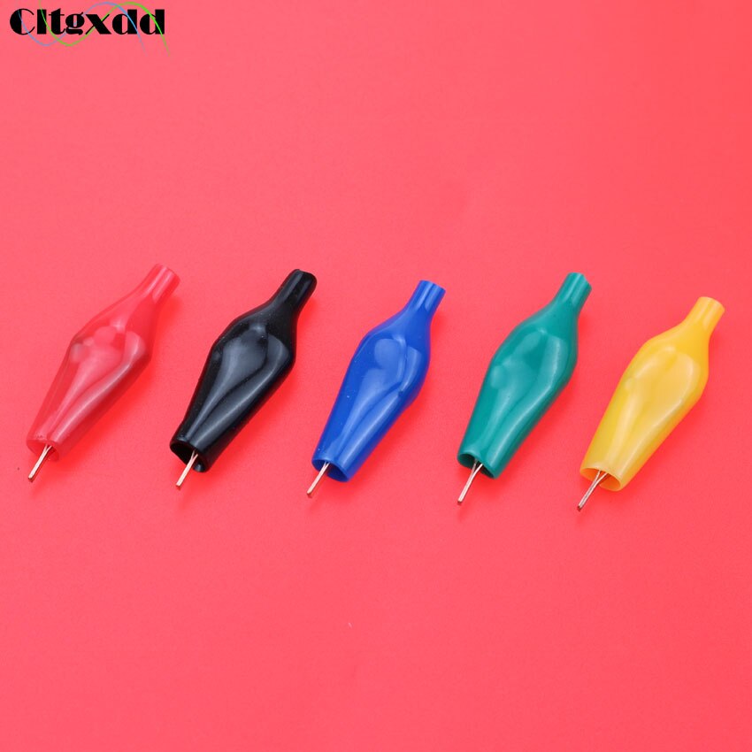 Cltgxdd 1PCS Alligator Clip 5A Flat Mouth No Tooth Pure Copper Test Crocodile Clamp 28mm Flat Probe Conducting Clamp