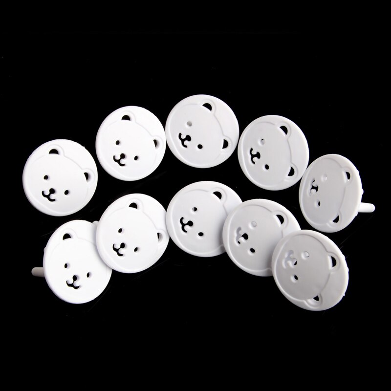 10pcs orso presa di corrente ue presa elettrica bambino bambini protezione di sicurezza per bambini protezione Anti Shock elettrico spine copertura protettiva
