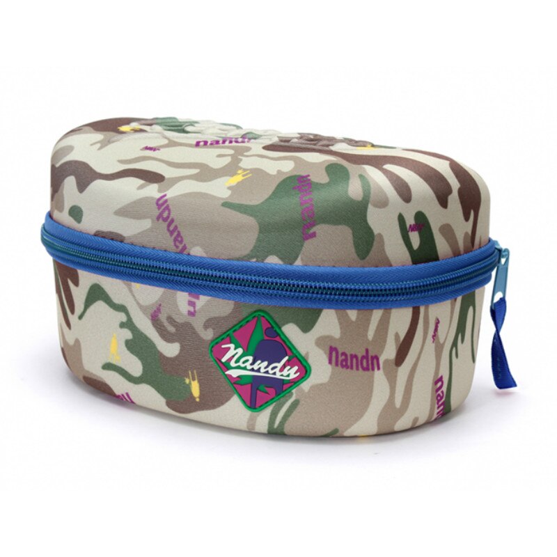 Unisex brilleæske solbriller ski snowboard briller ski briller maske spejl beskyttende hård boks 5 farver: Blå camouflage