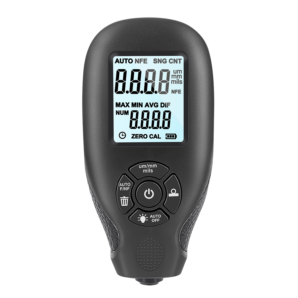 HW-300 Digital Coating Thickness Gauge 1 Micron/0-1300 Automotive Paint Film Thickness Tester MFE/NFE Manual Paint Tool: Black