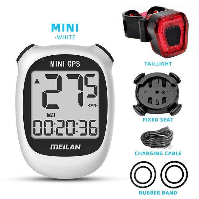 Meilan-MINI ordenador GPS para bicicleta, velocímetro, velocidad, altitud, DST, tiempo de paseo, inalámbrico, rojo, juvenil: M3 White group A