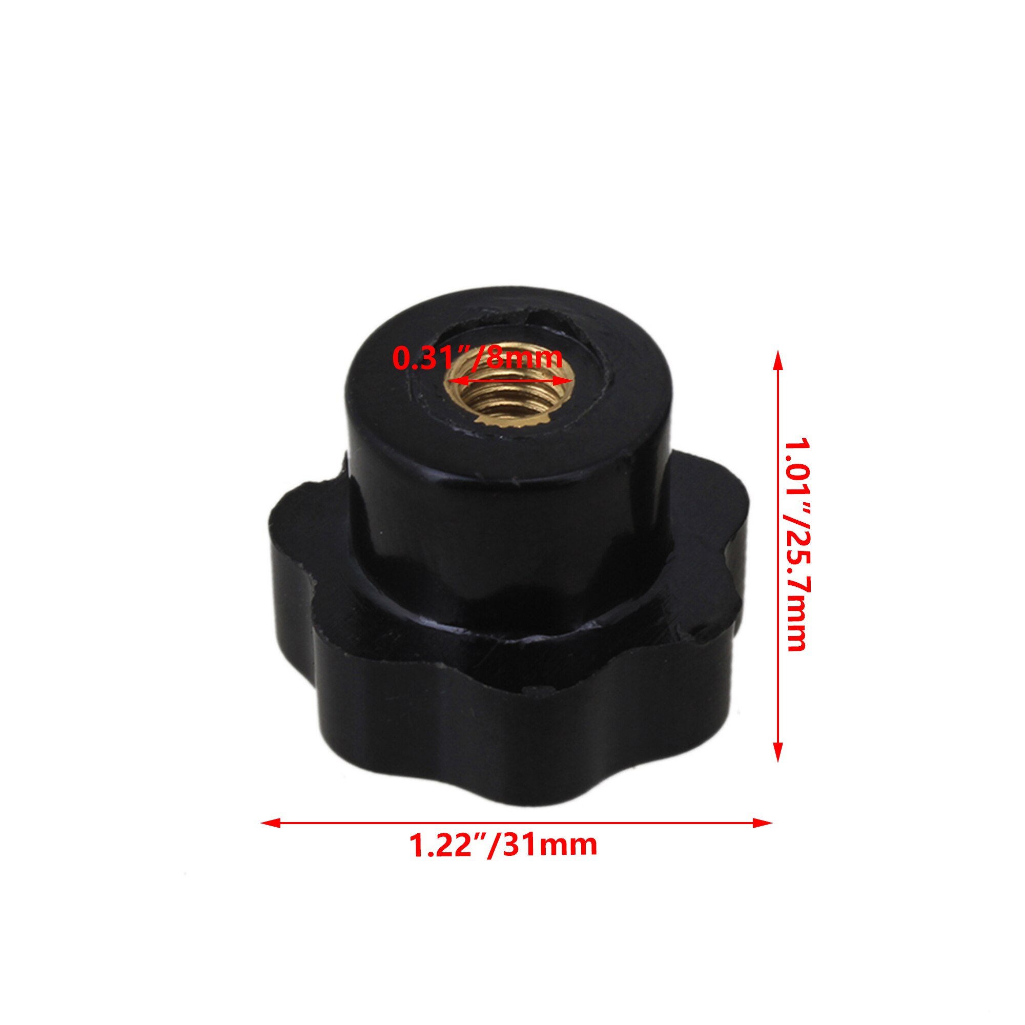 CNBTR 5 pièces noir bakélite vis sur Type étoile tête de serrage bouton M8 filetage femelle Dia