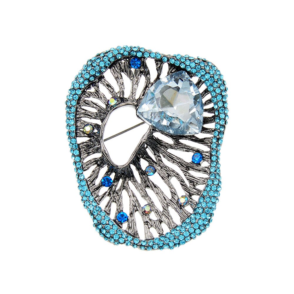 CINDY XIANG Strass Geometrica Spille per Le Donne di Modo dell'annata Spille Retrò Spilla 2 Colori Disponibili vuoto-fuori del Regalo Dei Monili: blu