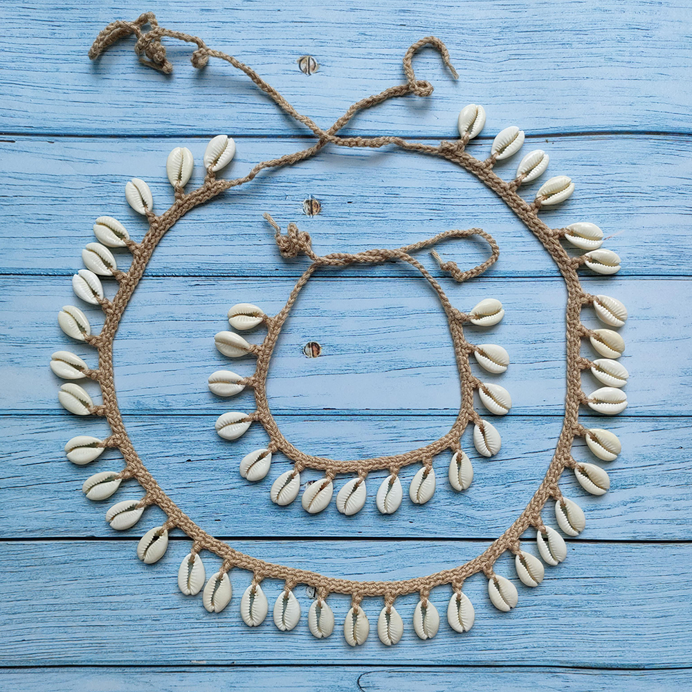 Acquista 2 ottieni il 20% di sconto semplicità ragazza conchiglia collana girocollo Crochet Bohemian Beach nappa collana conchiglia catena per ciondolo donna