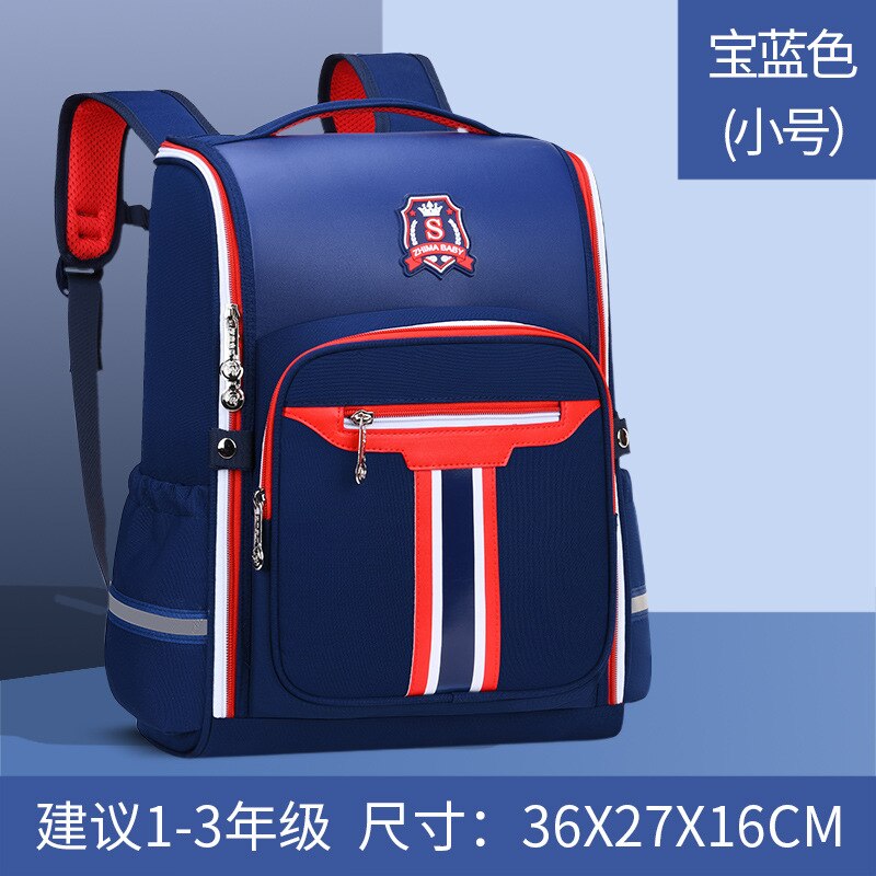 Geeignet für sterben klassen 1-9 freundlicher Orthopädische Schule Rucksack Schule taschen Für jungen Wasserdichte Rucksäcke freundlicher Schulranzen Schoolbgs: klein Blau