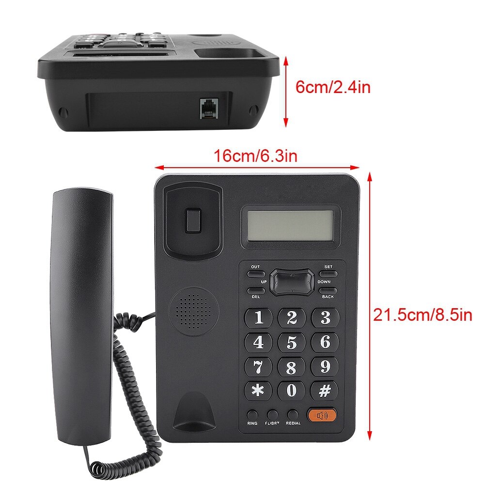 Wired Home Office Caller ID Display Landline Fixed Telephone with Redial Function telefono fijo