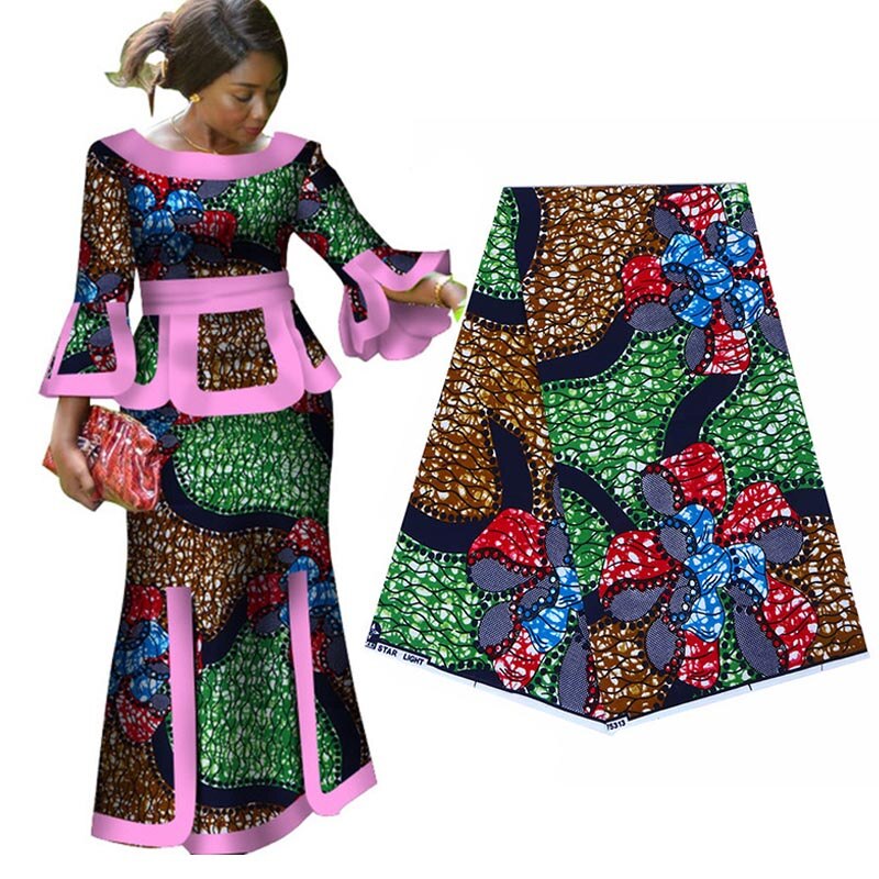 African wax Prints Cotton Fabric African Ankara Print Fabric African Fabrics Wax Print 6 Yards 24FS1060