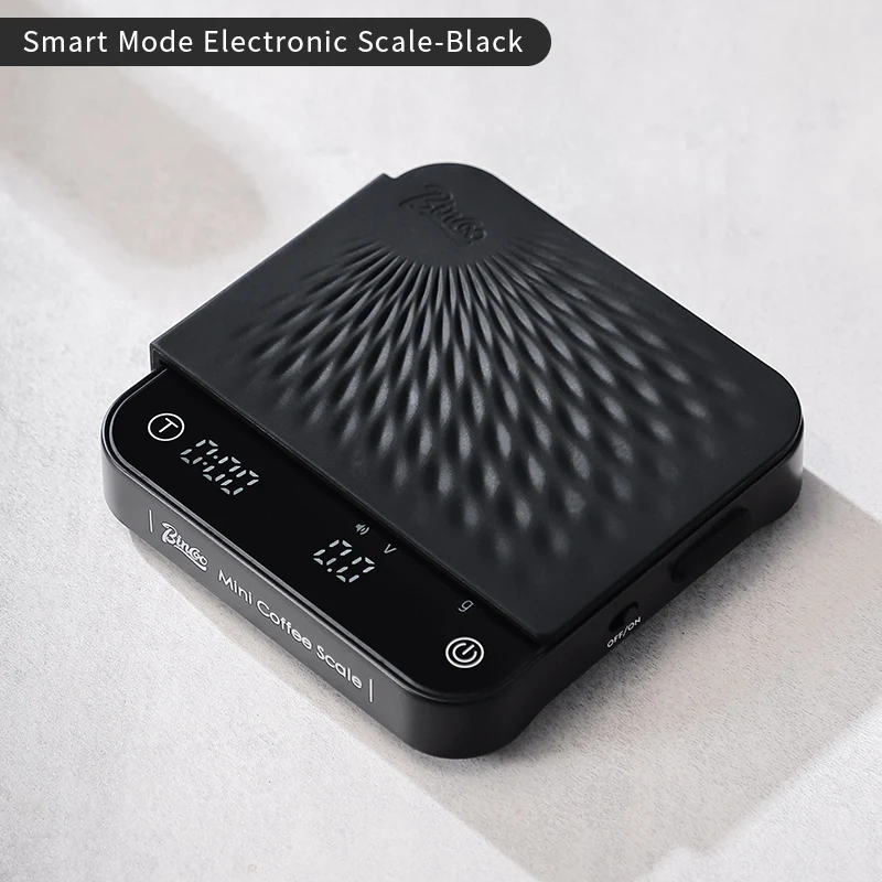 Bincoo køkkenvægt, måleværktøj, vægtmåler til tørvarer, intelligent elektronisk kaffevægt, digitalt led-display med 2kg: Sort
