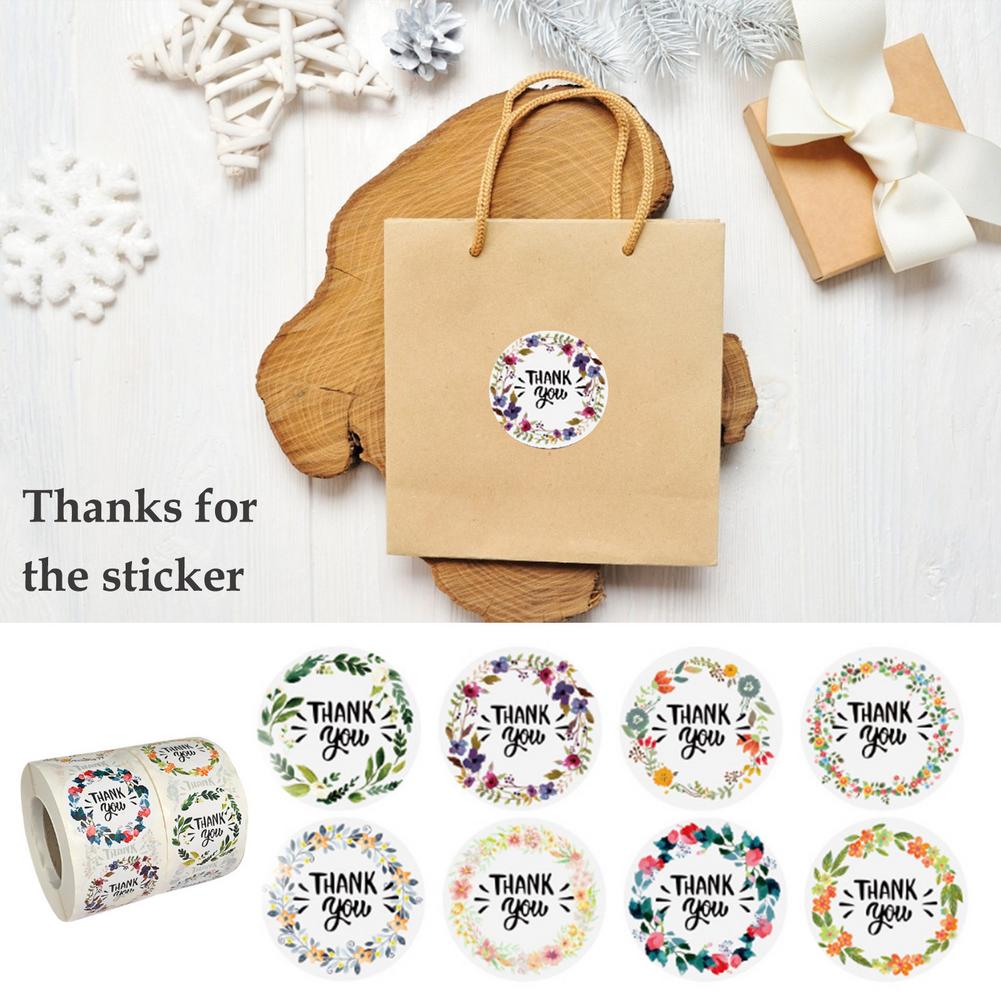 Thank You Stickers Labels Roll , Cake Labels Stickers Mixed 500 Labels Thanksgiving Stamp for Bags