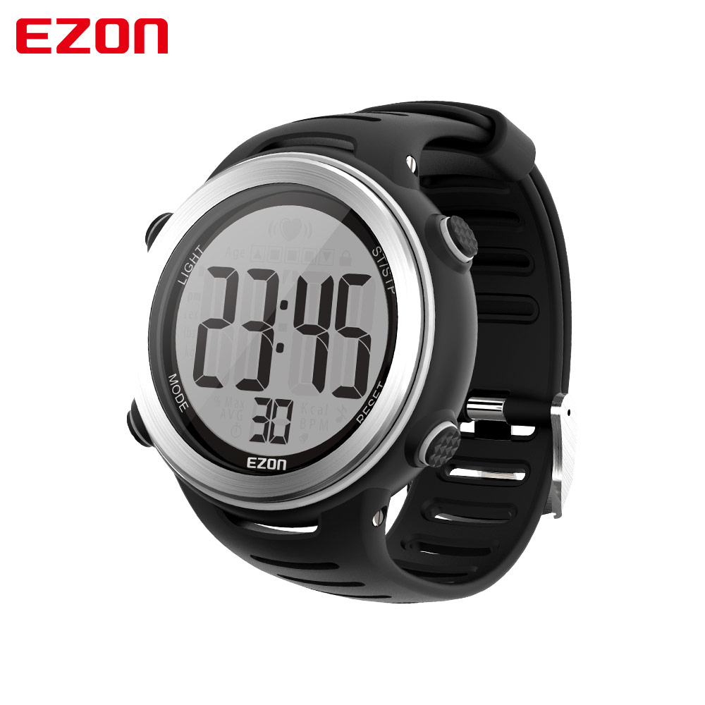 EZON T007 Heart Rate Monitor Digital Watch Alarm Stopwatch Men Women Lovers Outdoor Running Sports Watches with Chest Strap: Default Title