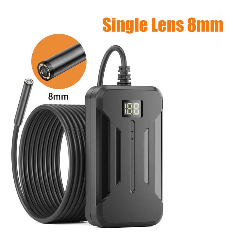 Cámara endoscópica WiFi 1080P HD, lente Dual, impermeable, Cable rígido, inspección de tuberías, boroscopio Industrial para comprobar el coche: Oro / 10 m