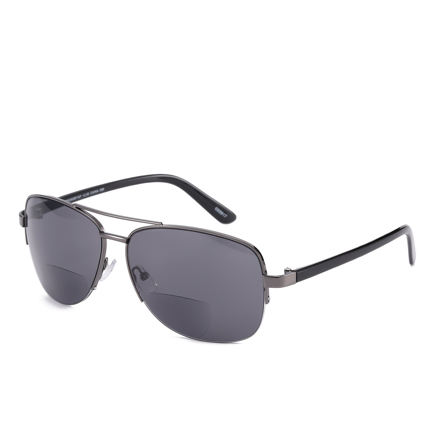 Vazrobe leeszonnebril heren dames bifocale loopbril dioptrie zwart bruin  uv400 anti-zonneschittering presbyopie bril: +100 / Grijs
