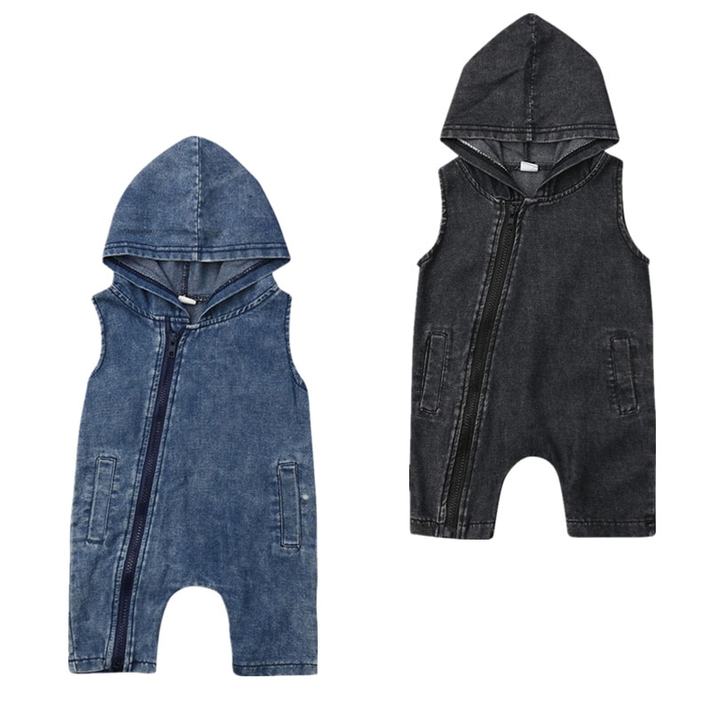 Barboteuse en Denim pour enfants | Vêtements d'été, pour bébés garçons et filles