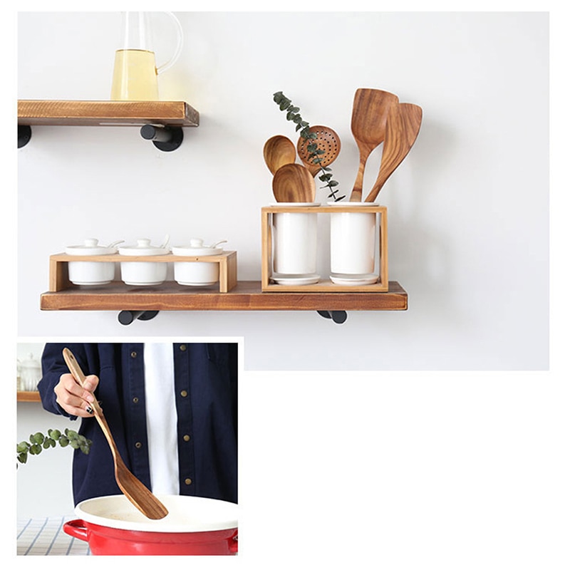 7 typer thai teak trä turner spatel ris sked stor soppa skopa för matlagning trä köksredskap leveranser