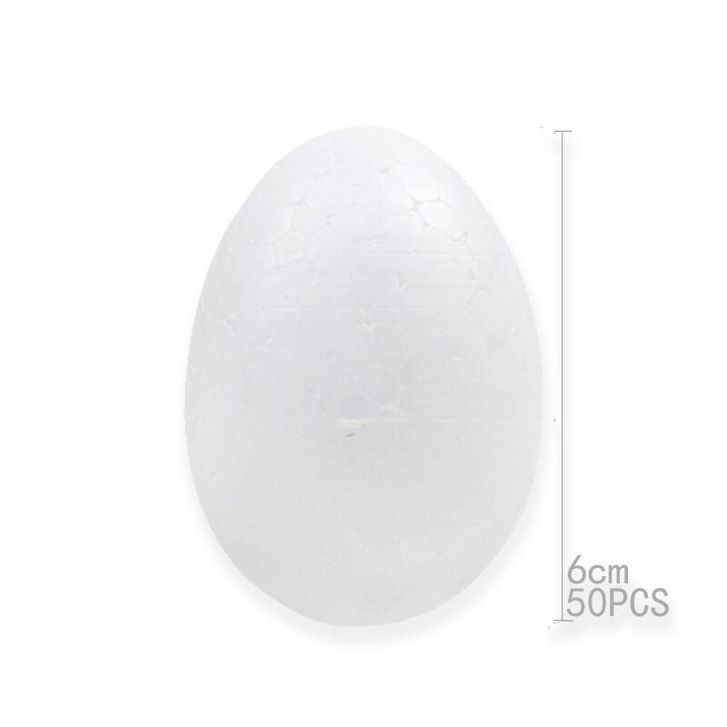 Decoración de Pascua DIY guirnalda ramas secas corona de mimbre con Pascua decoración con forma de huevo para el hogar adorno colgante 30/60mm color huevo de espuma: 50pcs 6cm