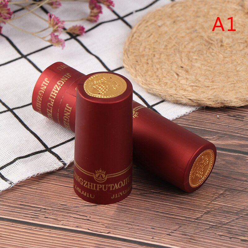 Tapón termorretráctil de PVC, accesorios para Bar, suministros para , elaboración casera, tapa de sellado para botella de vino, 10 unids/lote