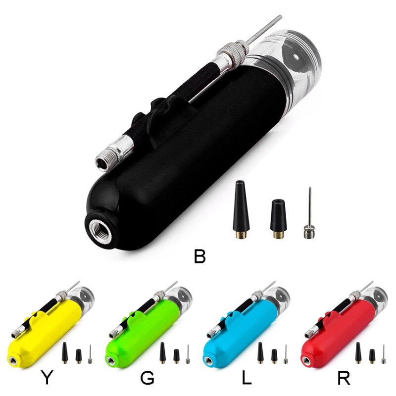 Football Soccer Ball Pump Portable Manual Air Pump Inflator Hose Holder Hand Needles Small Nozzle Basketball