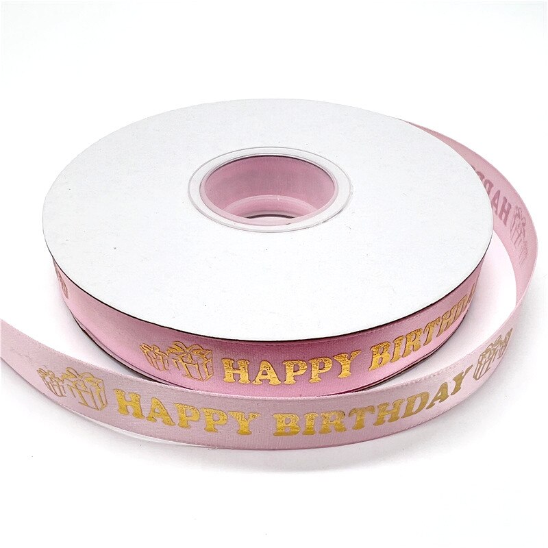 20mm Birthday Ribbon Happy Birthday Printed Satin Ribbon For Birthday Bow Handmade Craft Accessories Wrapping Ribbon: 07 / 5 Yards(4.5 Metres)