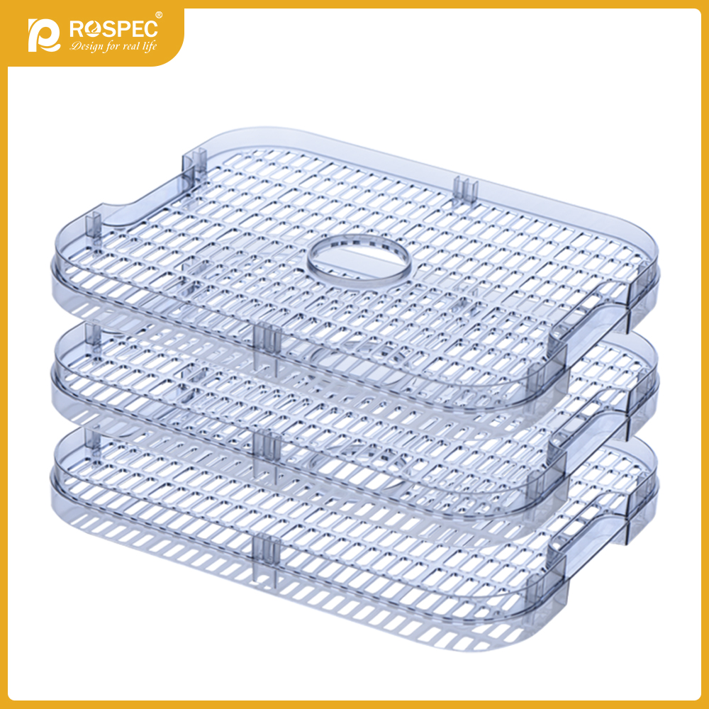 ROSPEC-deshidratador de alimentos sin BPA, bandeja de malla de 3 capas, Material de grado alimenticio para carne y fruta, tamaño 31,8 CM x 21,5 CM x 32CM