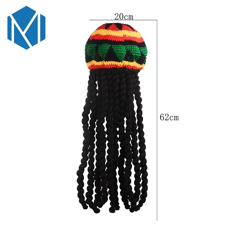 Hip Hop gorro de punto de peluca trenza sombrero masculino jamaicano Marley gorro Rasta invierno Hombre rastas Reggae Czapka Zimowa