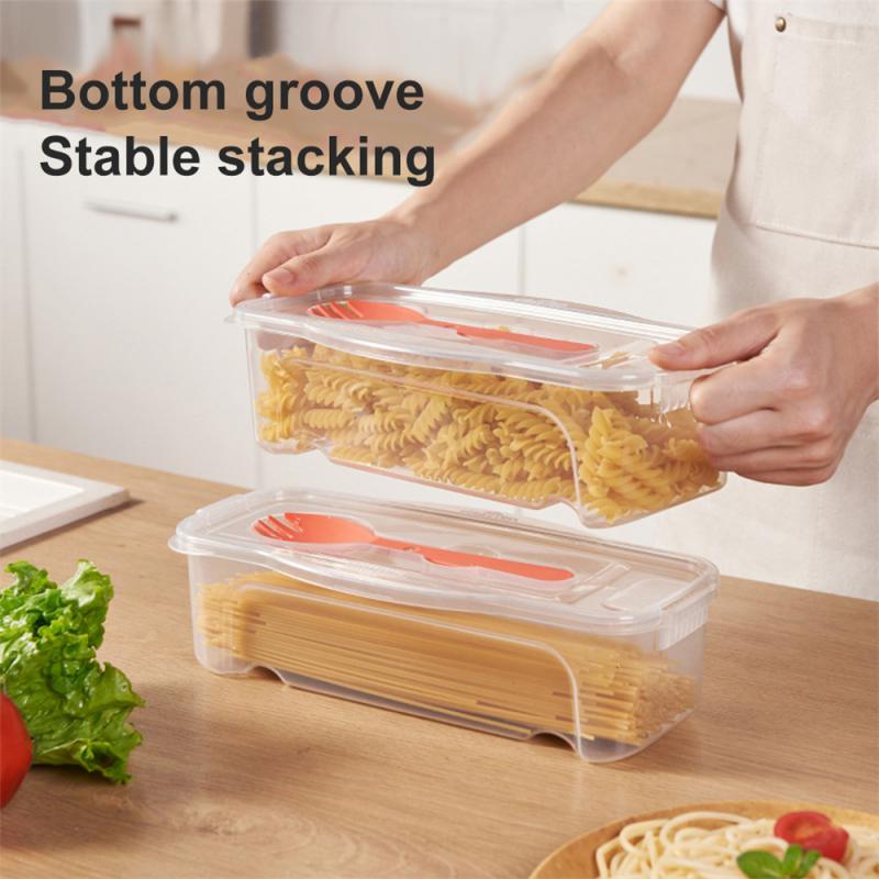 Olla para Pasta en microondas con colador, vaporizador de Pasta resistente al calor con tapa, caja de cocina para espaguetis y fideos, accesorios de cocina