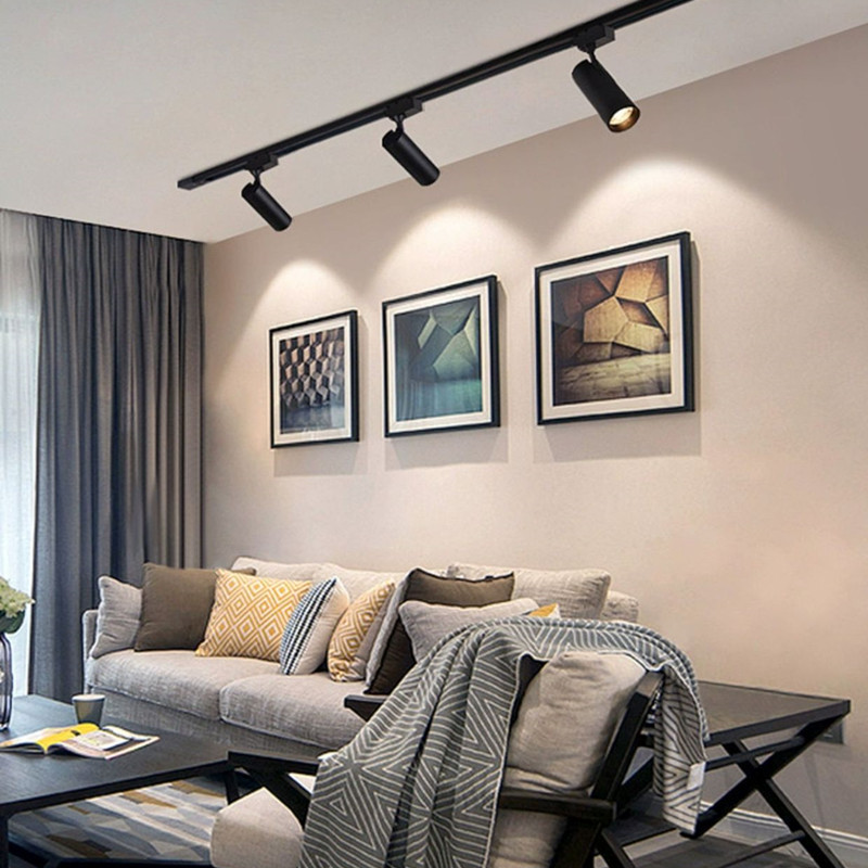 Luz de pista led 20w 30 40 lâmpadas de trilho AC85-265V 2 fios 3 fios 4 fios 1 fase 3 fases holofote led interno para loja